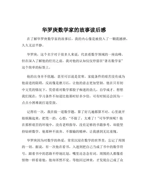 华罗庚数学家的故事读后感