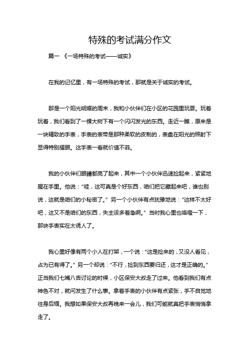 特殊的考试满分作文