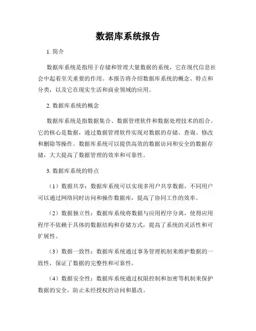 数据库系统报告