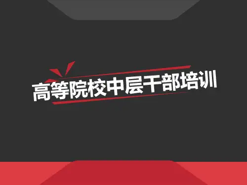 高等院校中层干部培训 PPT