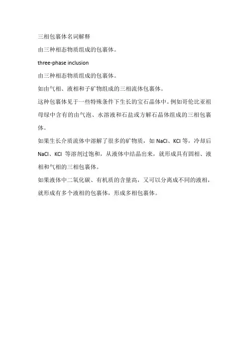 三相包裹体名词解释