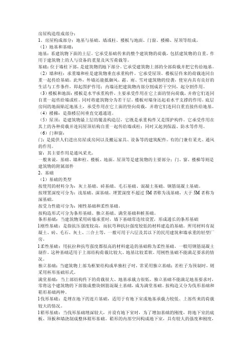 房屋构造组成部分