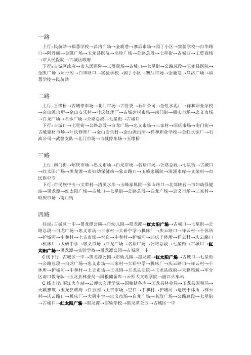 丽江公交线路图