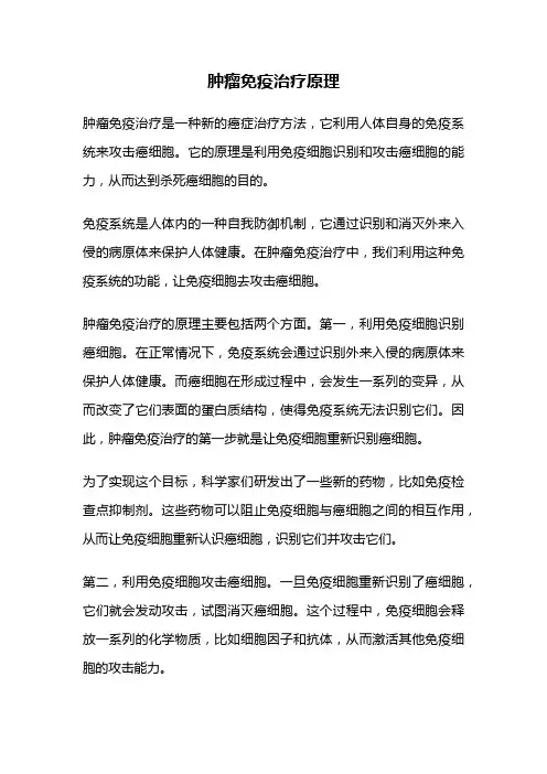肿瘤免疫治疗原理