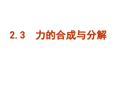 高三第一轮复习专题 力的合成与分解(共31张PPT)