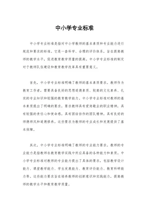 中小学专业标准