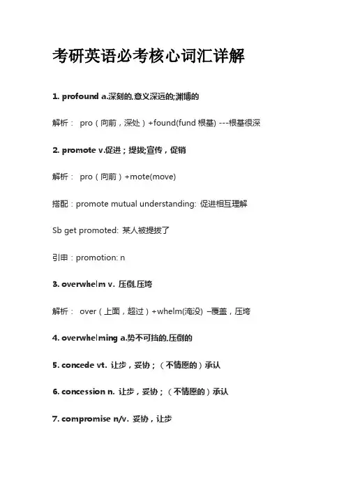 考研英语必考核心词汇详解profound