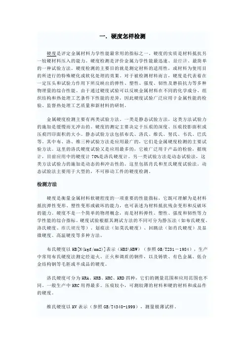 金属硬度检测、对照表及其简单增加硬度处理方式