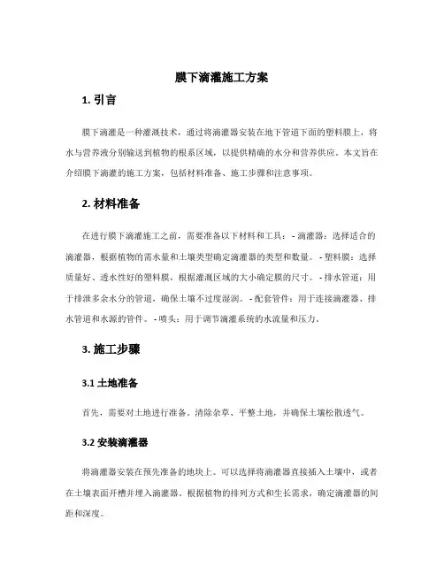 膜下滴灌施工方案