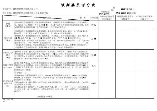 7.竞争性谈判系列表样---安保