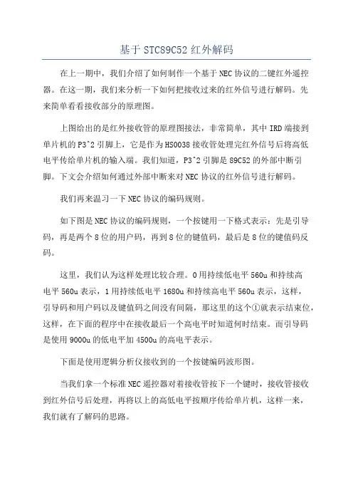 基于STC89C52红外解码