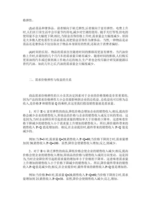 需求价格弹性在商品定价策略中的应用