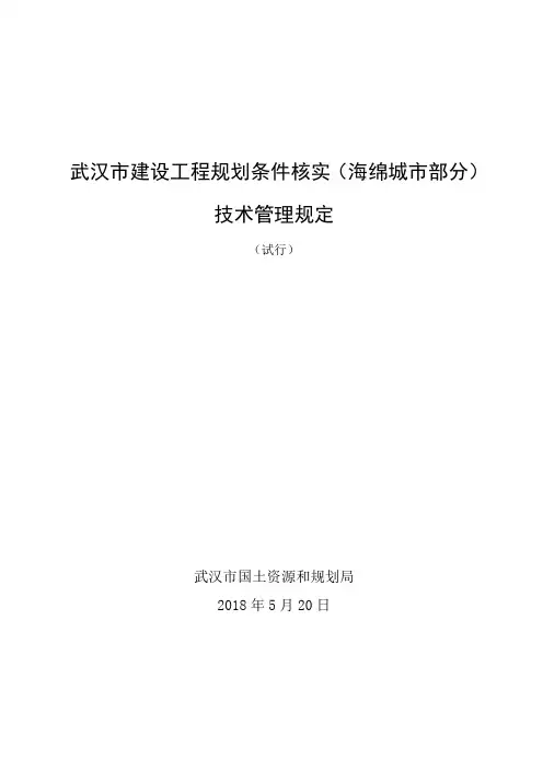 (完整版)武汉建设工程规划条件核实海绵城部分技术管理规定