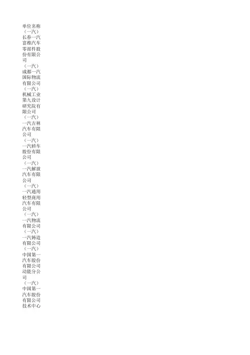 东北五校2013届毕业生秋季双选会名单(截止到11月9号)