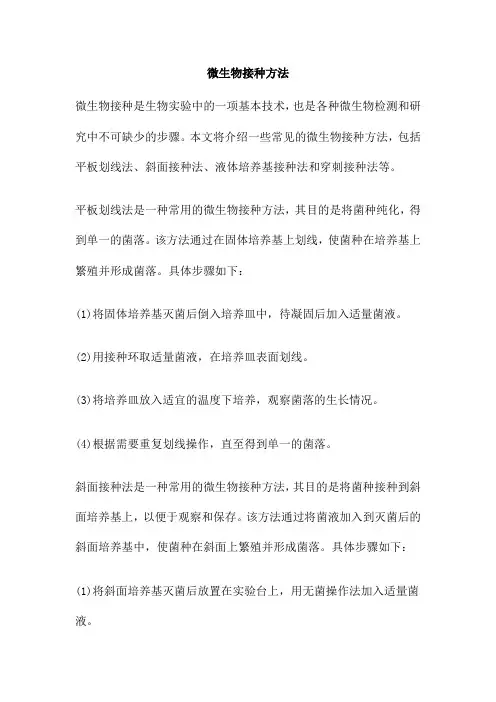 微生物接种方法