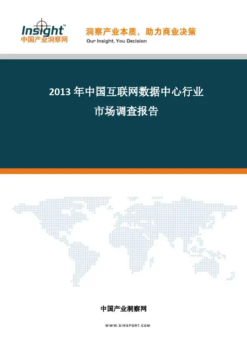 2013-2018年中国互联网数据中心(IDC)IT市场前景分析与发展趋势研究报告