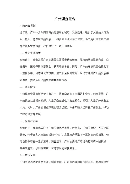 广州调查报告