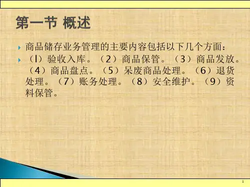 第三章  商品储存业务管理  《仓储管理》PPT课件