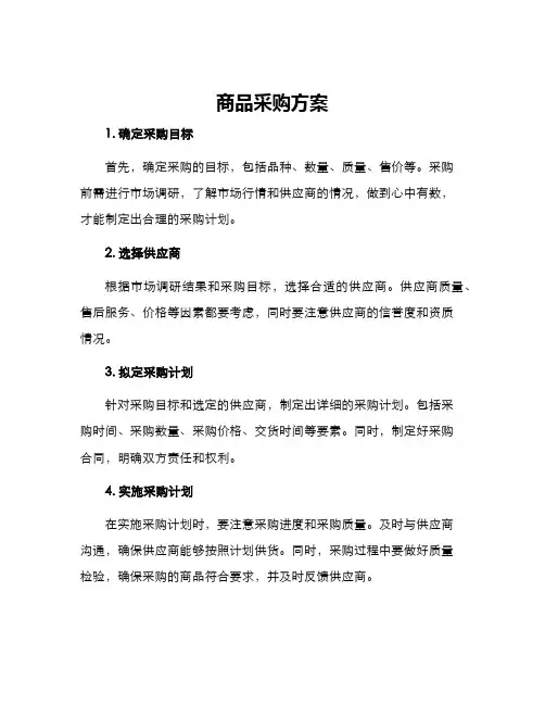 商品采购方案