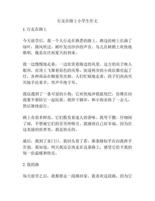 行走在路上小学生作文