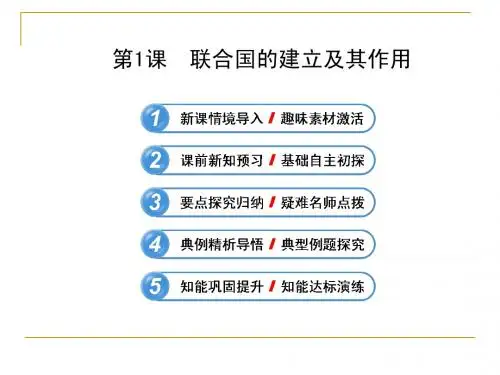 6.1 联合国的建立及其作用 课件(人教版选修3)