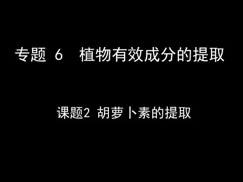 专题6-2 胡萝卜素的提取