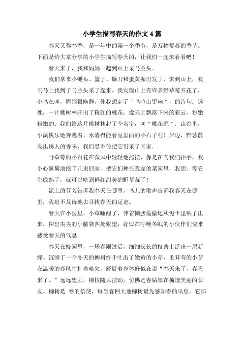 小学生描写春天的作文4篇