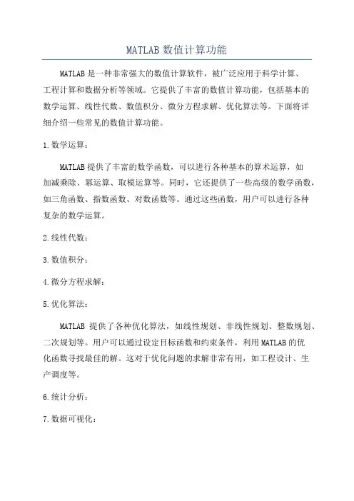 MATLAB数值计算功能