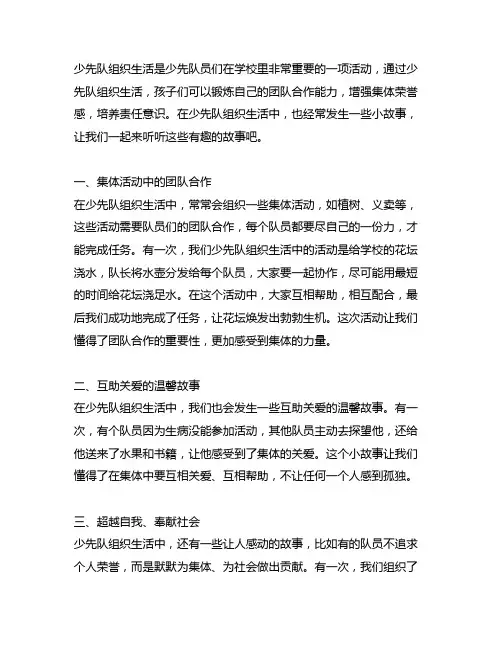 少先队组织生活中的小故事 500字