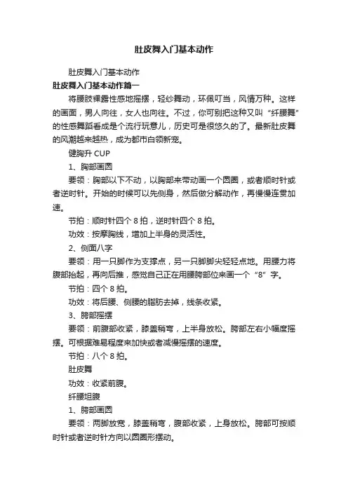 肚皮舞入门基本动作