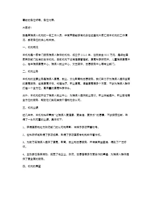 残联述职报告