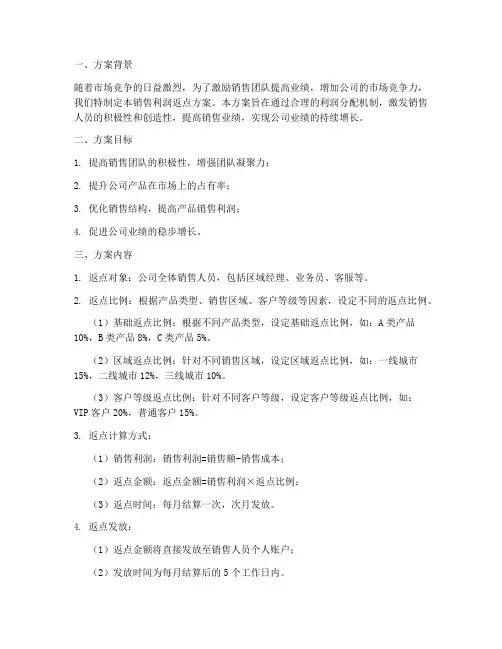 销售利润返点方案