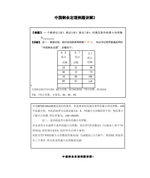 中国剩余定理例题讲解2