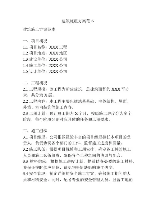 建筑施组方案范本