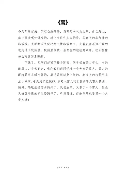 《雪》_四年级作文