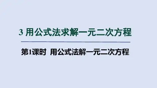 2.3.1用公式法解一元二次方程 课件(共20张PPT)
