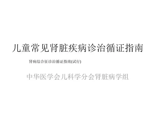 儿童常见肾脏疾病诊治循证指南NS
