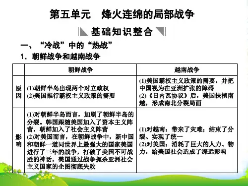 高三历史一轮复习 第五单元 烽火连绵的局部战争课件 新人教选修3