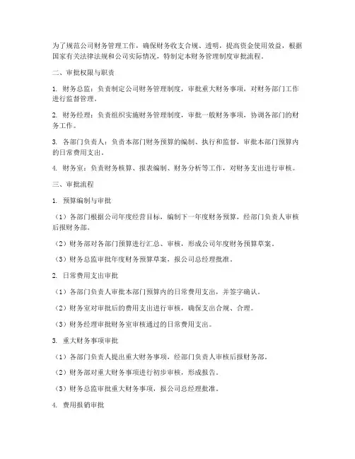 财务管理制度审批