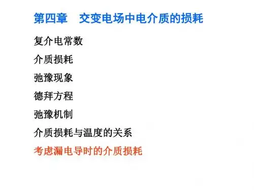 交变电场中电介质的损耗-计漏电导的损耗概要