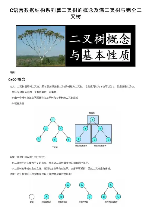 C语言数据结构系列篇二叉树的概念及满二叉树与完全二叉树