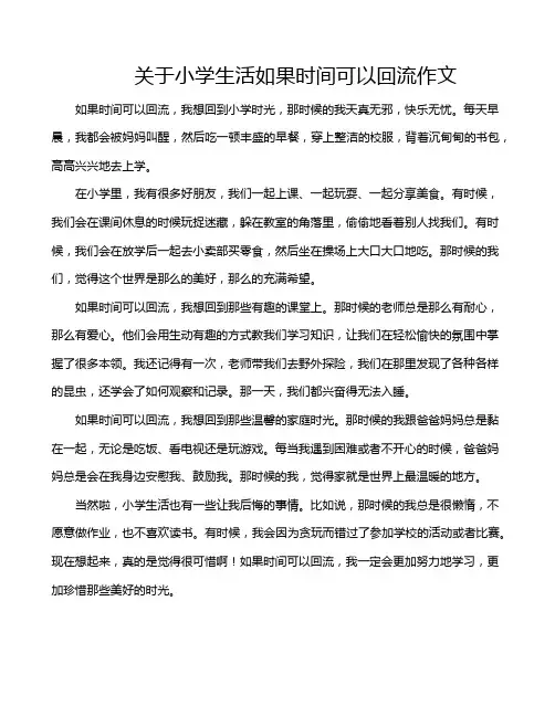关于小学生活如果时间可以回流作文