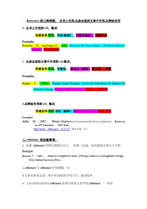 APA格式reference_写法【范本模板】