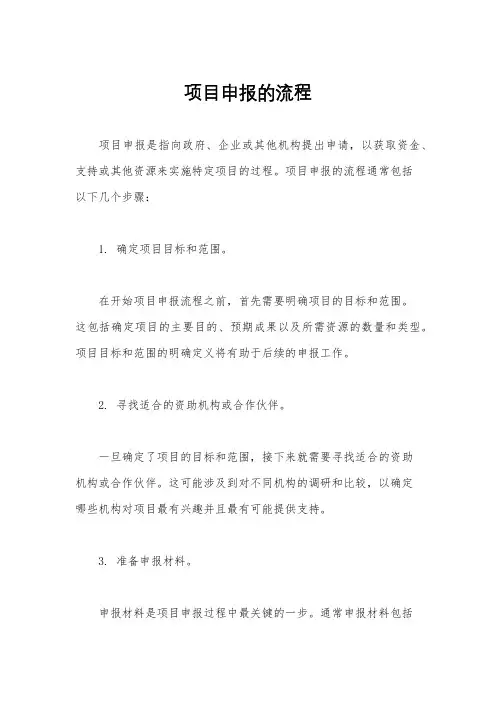 项目申报的流程