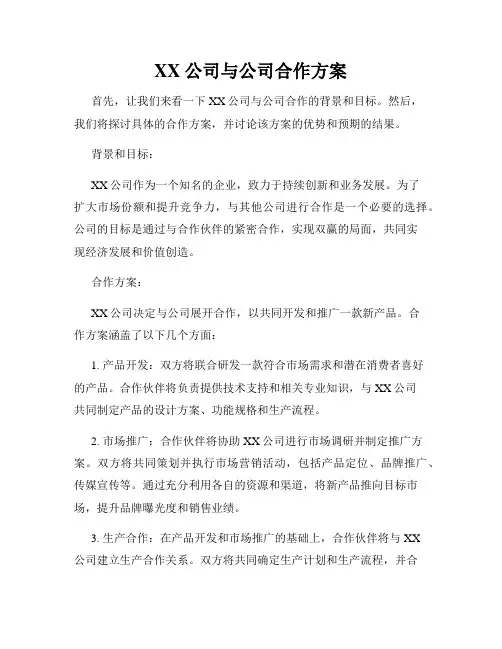 XX公司与公司合作方案