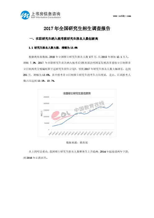 2017年全国研究生招生调查报告-上书房信息咨询
