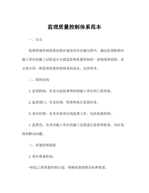 监理质量控制体系范本