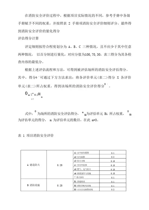 项目消防安全评价