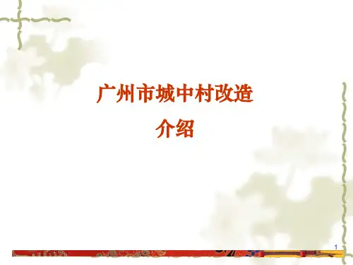 广州市城中村改造介绍ppt课件