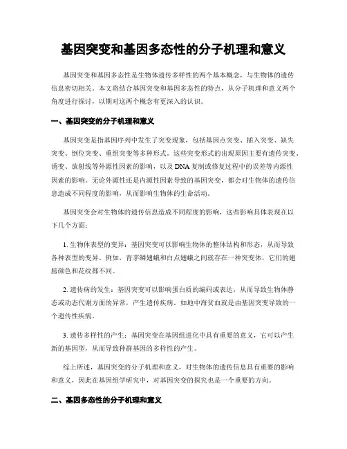 基因突变和基因多态性的分子机理和意义
